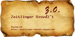 Zeitlinger Ozsvát névjegykártya
